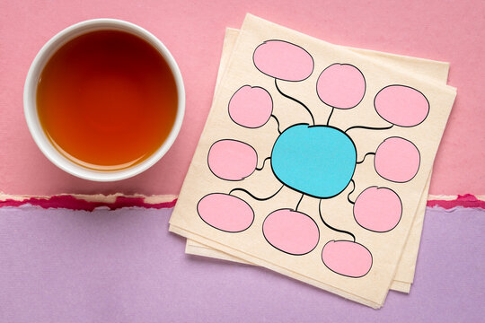 blank mind map sketch, infographics template