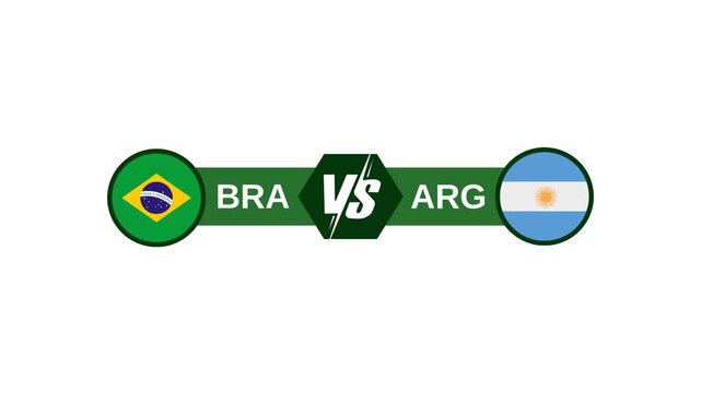 Brazil vs Argentina Football Match Versus Screen Scoreboard Graphic Animation