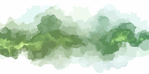 Mountain Landscape Vector Illustration of Earth with World Map, Continents, Clouds and Nature Travel Theme in Watercolor Grunge Style © alamin el neno polla