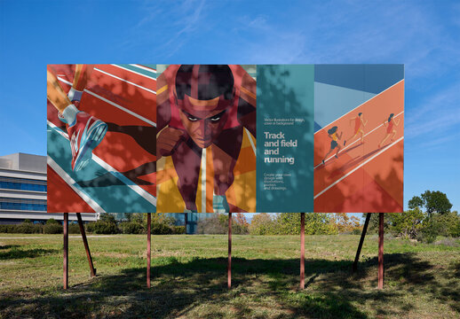 Mockup of Billboard with tree Shadows