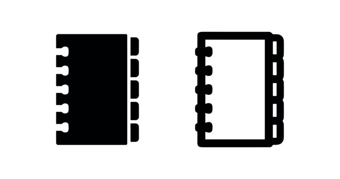 Spiral notebook with index icons