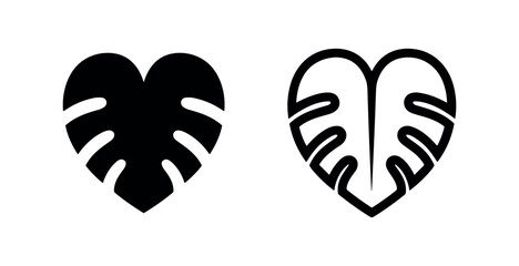 Heart Shaped Monstera Leaf Nature Icon © liubomir118809