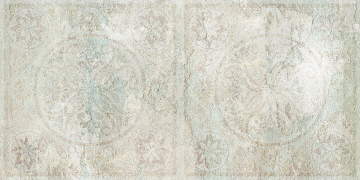 Abstract grunge textured mural Background for ceramic tile. Digital tiles design. Colorful ceramic tiles decoration. Abstract damask patchwork pattern