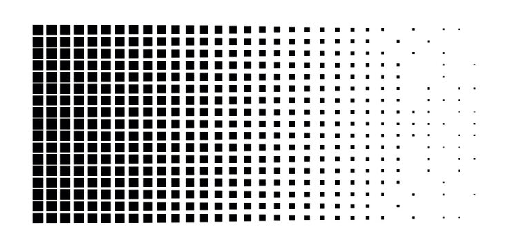 Black square grid pattern with horizontal size gradient on white background