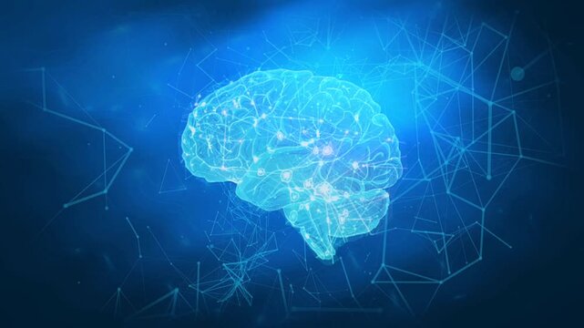 Futuristic Digital Neural Network Brain Illustrating Artificial Intelligence