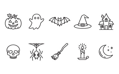 Obraz premium Decorative halloween pumpkin jack o lantern icon vector illustration with halloween, jackolantern