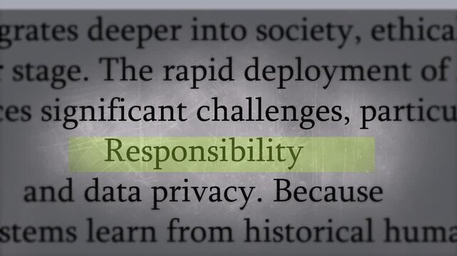 Responsibility Text Background Animation | Professional Typography Motion Graphics | Business Motivation 4K Loop