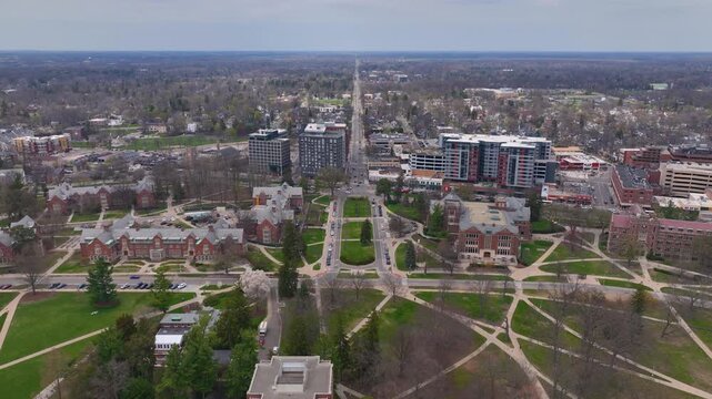 Michigan State University aerial view in East Lansing, Michigan MI, USA. 