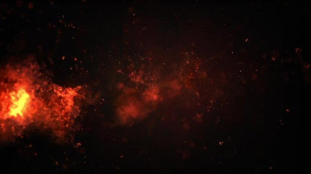 Fire Particles Flow Looped Alpha Chanel Background