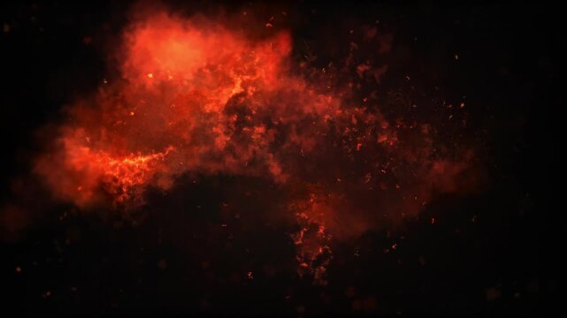 Fire Particles Flow Looped Alpha Chanel Background