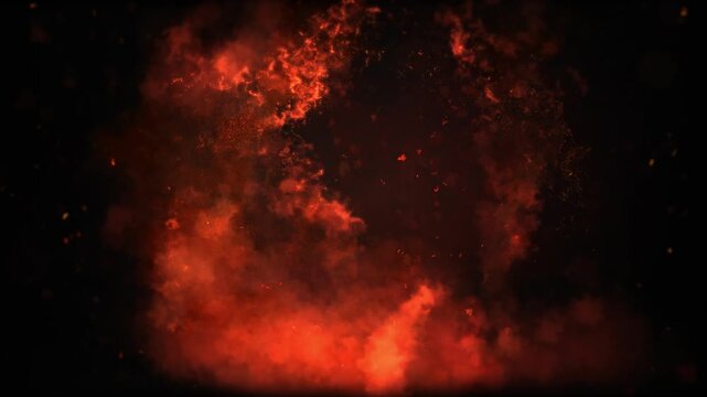 Fire Particles Flow Looped Alpha Chanel Background