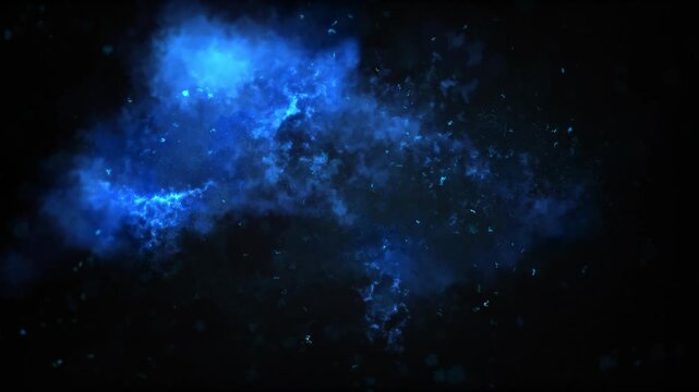 Blue Fire Particles Flow Looped Alpha Chanel Background