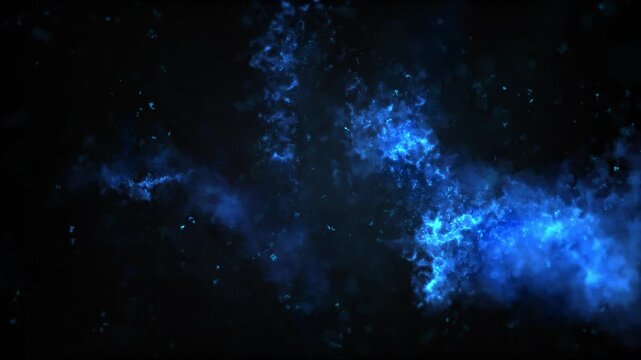 Blue Fire Particles Flow Looped Alpha Chanel Background