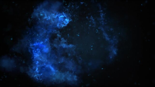 Blue Fire Particles Flow Looped Alpha Chanel Background