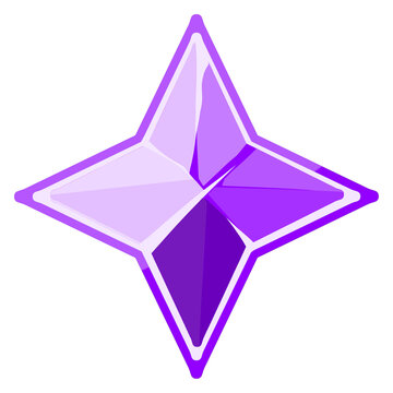 Shiny Purple Four Pointed Star Sparkle Illustration