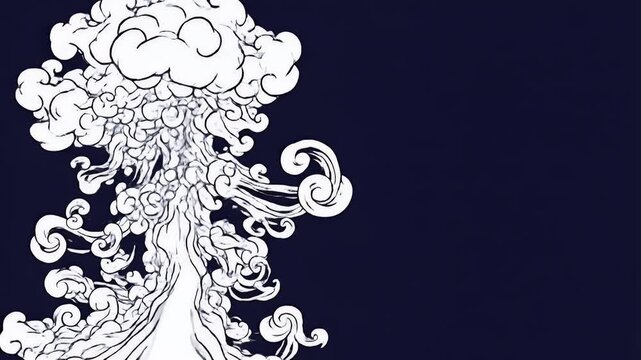 Hand drawn smoke explosion, expanding cloud animation, dynamic comic style element, motion graphic design , vector illustration