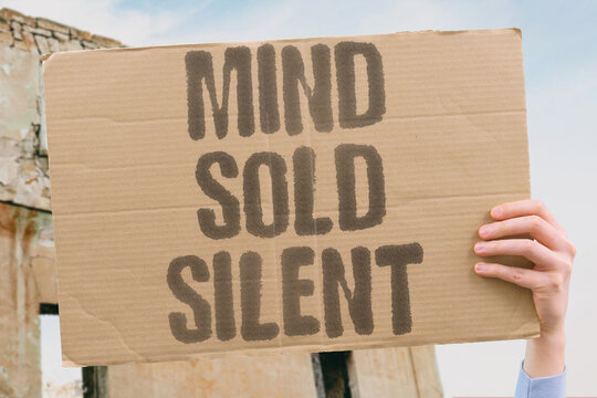 "Mind sold silent" Cognitive data is traded quietly. TRADED. QUIETLY. DATA. COGNITIVE. MIND.