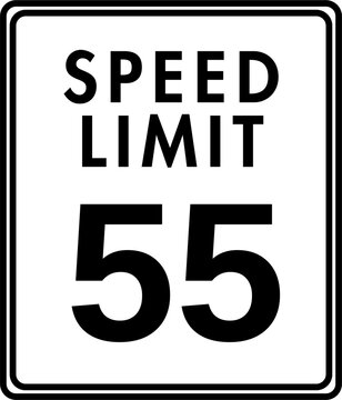 Speed Limit 55 mph Traffic Sign