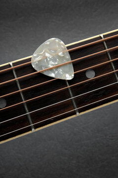 Guitar neck closeup vertical