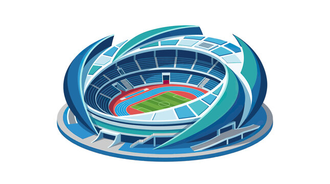 Modern Sports Stadium with Futuristic Design and Running Track