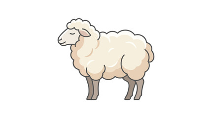 Cute cartoon sheep illustration isolated on white background © utin