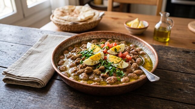 Classic Egyptian Ful Medames with Olive Oil