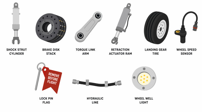 Collection of automotive parts and components on display.