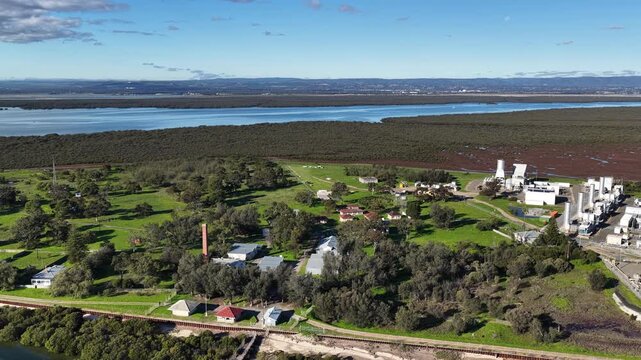 Torrens Island, Adelaide, South Australia &ndash; 4K aerial drone footage of Torrens Island Power Station, Port Adelaide River, coastal wetlands, mangroves and industrial waterfront.