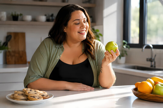 Woman taking control of health by making healthy choice.