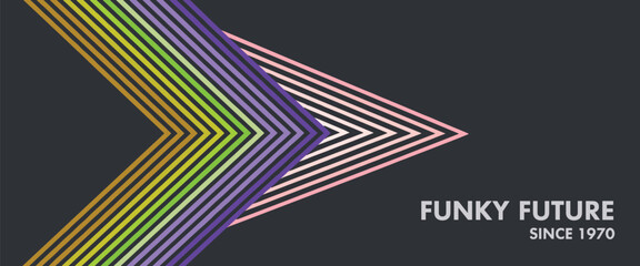 Fototapeta premium Retro Futurism Design with Colorful Stripes and Text