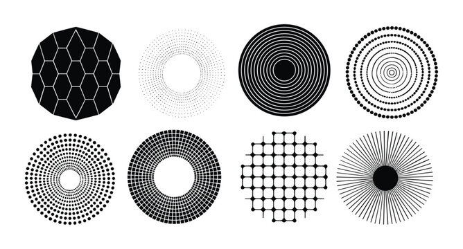 Abstract Geometric Circular Patterns and Designs vector