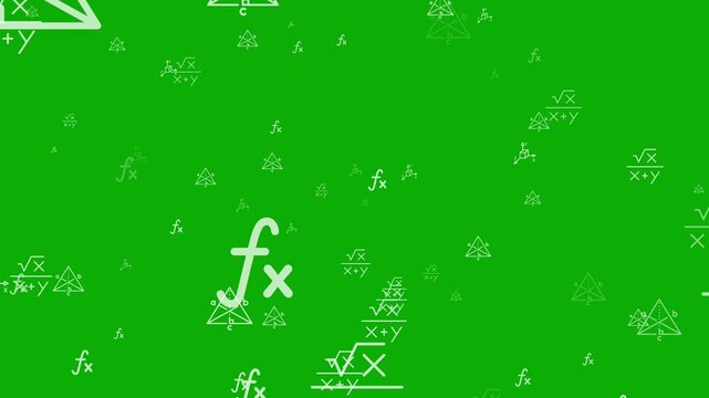Math Formula Particle Camera Zoom Animation. Floating Equations Science Background 4K.