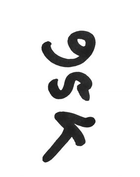 Handwritten black ink number 954 written in a vertical artistic style isolated on transparent background