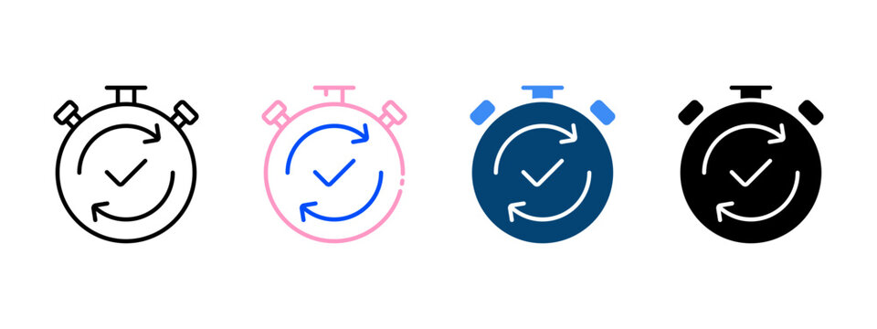 Time Management Productivity Icon for Scheduling Tasks and Workflow Optimization
