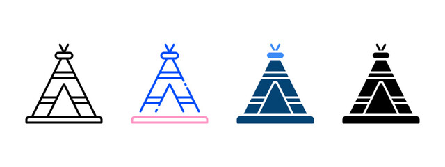 Teepee Traditional Shelter Icon for Cultural Heritage and Outdoor Camping © arkinasi