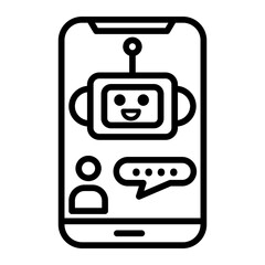 Naklejka premium chatbot Line Icon
