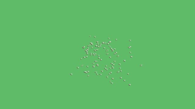 Detailed Macro Shot of a Flying Ants Hovering Midair with Rapid Wing Beats and Distinct Segmented Body on Solid Chroma Key Green Background