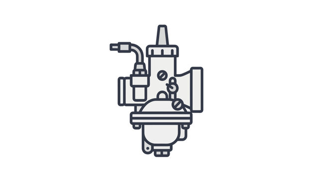 Motorcycle Carburetor Icon - Vintage Engine Part Illustration