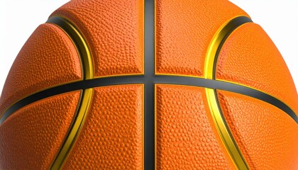Obraz premium Close-up of a textured orange basketball with black seams