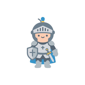 Cartoon medieval knight character.