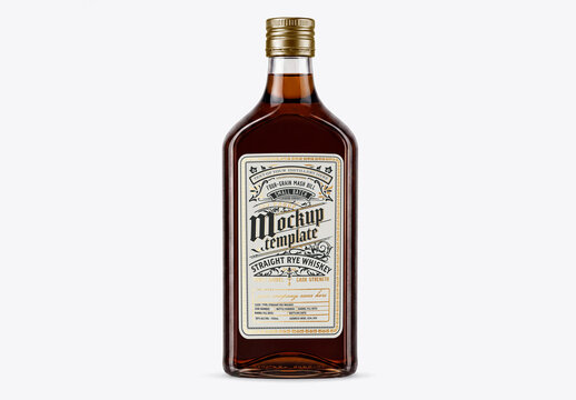 Amber Glass Bottle Mockup