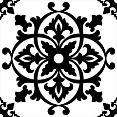 Fototapeta premium set of decorative elements floral and geometric ornament design
