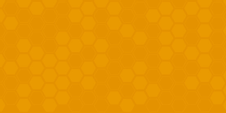 Abstract background with yellow honeycomb, beehive with hexagon grid cells on yellow background pattern