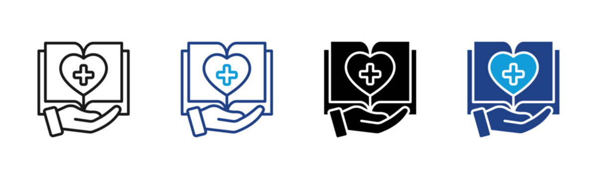 Public Health Education Web icon with multiple style collection