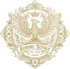 Fototapeta premium Golden Royal Eagle Logo Emblem.
