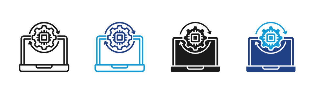 Data Processing Web icon with multiple style collection