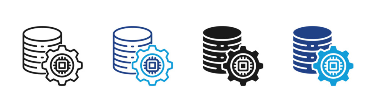 Data Management Web icon with multiple style collection
