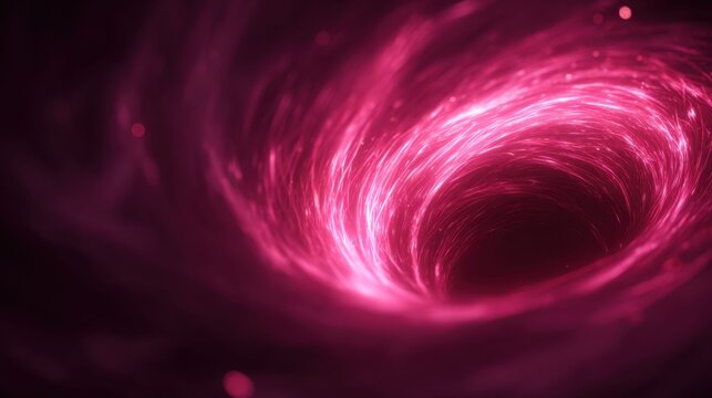 Intense Pink Wormhole Entrance Swirling with Cosmic Energy, Abstract Digital Portal to Another Dimension