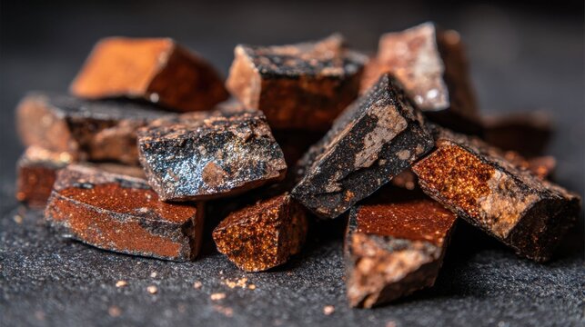 Natural rough bronzite mineral specimen with a striking metallic bronze sheen and earthy textures.