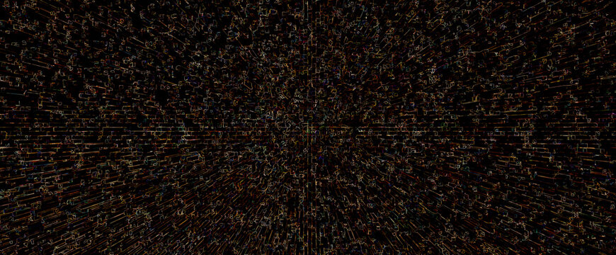 Binary code data pattern with digital noise and numbers
